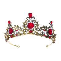 Bridal Tiaras Zinc Alloy with Crystal plated for bridal & with rhinestone antique gold color nickel lead & cadmium free 300mm 55mm Sold By PC