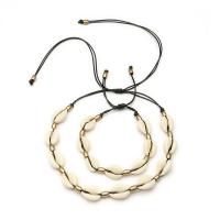 Zinc Alloy Jewelry Sets with Nylon Cord & Shell Shell plated Unisex & adjustable nickel lead & cadmium free Sold Per Approx 7.5 Inch Approx 16.8 Inch Strand