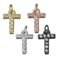 Cubic Zirconia Micro Pave Brass Pendant Letter T plated micro pave cubic zirconia nickel lead & cadmium free Approx 3mm Sold By PC