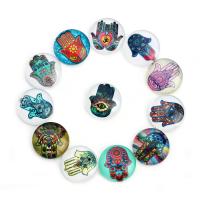 Glass Cabochons with Paper & flat back mixed colors Approx 5mm Sold By Bag