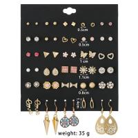 Zinc Alloy Earring Set plated & for woman & with rhinestone nickel lead & cadmium free 5mm 6mm 7mm 8mm 9mm 10mm 11mm 14mm 30/Set Sold By Set