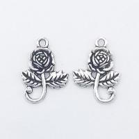 Zinc Alloy Flower Pendants antique silver color plated nickel lead & cadmium free Approx 1mm Sold By Bag