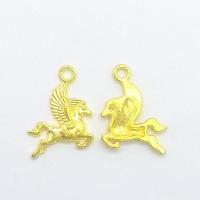 Tibetan Style Animal Pendants, Horse, gold color plated, nickel, lead & cadmium free, 20x16x2.20mm, Hole:Approx 2mm, 100PCs/Bag, Sold By Bag