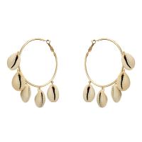 Zinc Alloy Lever Back Earring with Shell plated fashion jewelry & for woman Sold By Pair