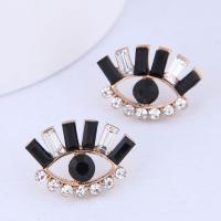 Zinc Alloy Stud Earring stainless steel post pin plated for woman & with rhinestone nickel lead & cadmium free 20*14mm Sold By Pair