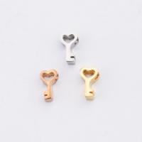 Edelstahl-Beads, 304 Edelstahl, Schlüssel, Modeschmuck, keine, 5x8mm, 10PCs/Tasche, verkauft von Tasche