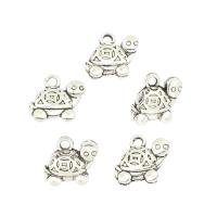 Tibetan Style Animal Pendants, Turtle, antique silver color plated, nickel, lead & cadmium free, 14x12x3mm, Approx 625PCs/Bag, Sold By Bag