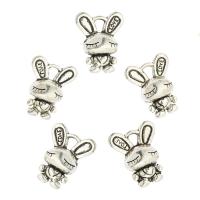 Tibetan Style Animal Pendants, Rabbit, antique silver color plated, nickel, lead & cadmium free, 14x17x7mm, Hole:Approx 2mm, Approx 450PCs/Bag, Sold By Bag