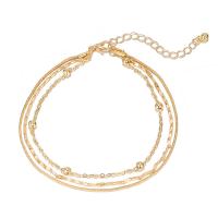 Zinc Alloy Anklet with 5cm extender chain gold color plated multilayer & oval chain & snake chain & bar chain & for woman nickel lead & cadmium free Sold Per Approx 8.08 Inch Approx 8.26 Inch Approx 9.06 Inch Strand