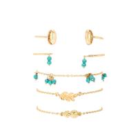 Zinc Alloy Bracelet Set bangle & bracelet with Seedbead with 5cm extender chain gold color plated 5 pieces & oval chain & for woman nickel lead & cadmium free Inner Approx 54 57mm Length Approx 7.09 Inch Approx 7.49 Inch Approx 7.68 Inch Sold By Set