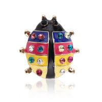 Rhinestone Brooch Zinc Alloy Insect plated Unisex & enamel & with rhinestone multi-colored Sold By PC