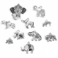 Tibetan Style Animal Pendants, plated, mixed, nickel, lead & cadmium free, 35mm,14mm, 10/Bag, Sold By Bag