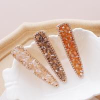 Alligator Hair Clip Zinc Alloy with Plastic gold color plated for woman & with rhinestone nickel lead & cadmium free Sold By PC