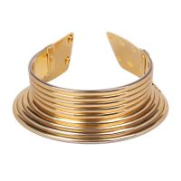 aleación de zinc Collar, con Cuero de PU & Plástico, chapado en color dorado, ajustable & para mujer, libre de níquel, plomo & cadmio, 460mm, Vendido por Sarta