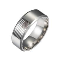 Prst prsten od inoxa, Nehrđajući čelik, pozlaćen, modni nakit & bez spolne razlike & različite veličine za izbor, srebro, 8mm, Prodano By PC
