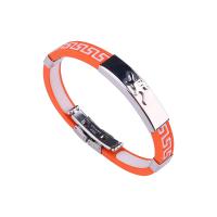 Stainless Steel Jewelry Bracelet with Silicone plated Unisex Length 8 Inch Sold By PC