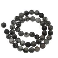 Μαύρο Μεταξωτό Stone Χάντρα, Γύρος, συνθετικός, διαφορετικό μέγεθος για την επιλογή, Τρύπα:Περίπου 1mm, Sold Per Περίπου 15.5 inch Strand