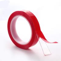 Akryyli Kaksipuoleista teippiä, läpinäkyvä & erikokoisia valinnalle, punainen, 2Puolat/erä, Myymät erä