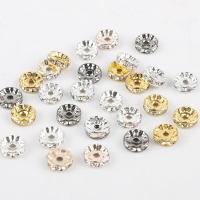 Brass Spacer Beads Rondelle plated & with rhinestone nickel lead & cadmium free Approx 2-3mm Sold By Bag