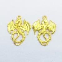 Zinc Alloy Animal Pendants Dragon gold color plated nickel lead & cadmium free Approx 1mm Sold By Bag