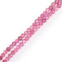 Gemstone Smycken Pärlor, Turmalin, Rund, naturlig, fasetterad, rosa, nickel, bly och kadmium gratis, 2x2x2mm, Längd Ca 15.5 inch, 5Strands/Lot, Ca 213PC/Strand, Säljs av Lot
