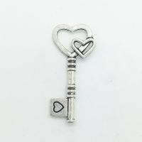Zinc Alloy Key Pendants antique silver color plated nickel lead & cadmium free Approx 6mm Sold By Bag