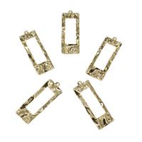 Brass Jewelry Pendants Rectangle gold color plated nickel lead & cadmium free Approx 1mm Approx Sold By Bag