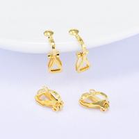 Brass Clip On Earring Finding real gold plated DIY nickel lead & cadmium free 10*16mm Sold By Lot