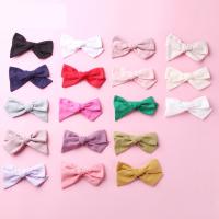 Alligator Hair Clip, Cloth, with Iron, Bowknot, platinum color plated, for children, more colors for choice, 100*50mm, 10PCs/Bag, Sold By Bag