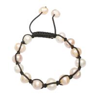 Freshwater Pearl Woven Ball Bracelets with Nylon Cord Potato natural adjustable & for woman mixed colors Sold Per Approx 7.5 Inch Strand