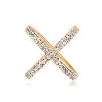 metal Bufanda de la hebilla, chapado en color dorado, para mujer & con diamantes de imitación, libre de níquel, plomo & cadmio, 25*25mm, Vendido por UD