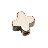 Brass Jewelry Beads Cross real gold plated DIY 2.6*5.8mm Approx 2mm Sold By Lot