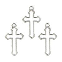 Tibetan Style Cross Pendants, platinum color plated, nickel, lead & cadmium free, 38*21mm, Hole:Approx 3mm, 50PC/Bag, Sold By Bag