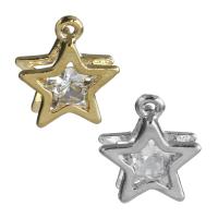 Zinc Alloy Star Pendant with Cubic Zirconia plated nickel lead & cadmium free Approx 1.5mm Sold By Pair