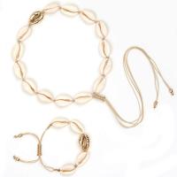 Shell Jewelry Sets with Cotton Cord fashion jewelry & for woman 35~55cmuff0c17~30cm Sold By Set
