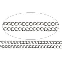 Rustfrit stål Oval Chain, Stainless Steel, forskellig størrelse for valg & twist oval kæde, oprindelige farve, nikkel, bly & cadmium fri, 100/m, Solgt af m