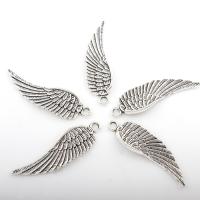 Wing Shaped Zinc Alloy Pendants antique silver color plated nickel lead & cadmium free 13*48mm Approx 3mm Approx Sold By Lot