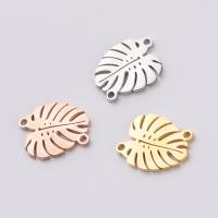 Stainless Steel Connector 304 Stainless Steel Leaf plated fashion jewelry & 1/1 loop Approx 1.3mm Sold By Bag