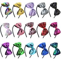 Hair Bands Plastic with Sequins Bowknot fashion jewelry & for children nickel lead & cadmium free 12.7mm Length 5 Inch Sold By PC