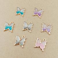 Zinc Alloy Animal Pendants Butterfly gold color plated enamel nickel lead & cadmium free Approx 2mm 20/Bag Sold By Bag