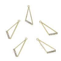 Rhinestone Brass Pendants Triangle gold color plated with rhinestone nickel lead & cadmium free Approx 1mm Sold By Bag