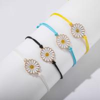 Zinc Alloy Bracelet with Linen Flower plated 4 pieces & for woman & enamel nickel lead & cadmium free 70*15mm Length 7.5 Inch Sold By Set