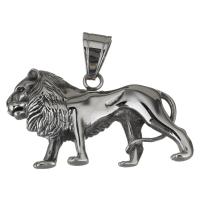 Stainless Steel Animal Pendants Lion original color Approx Sold By PC