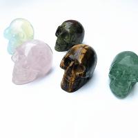 Koraliki z kameniem szlachetnym, Kamień szlachetny, Czaszka, Rzeźbione, polerowane & do wyboru różne materiały, sprzedane przez PC