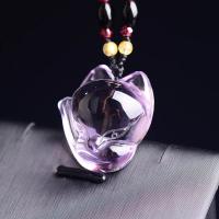 Ametyst Wisiorek, Lis, Rzeźbione, biżuteria moda & DIY, fioletowy, 23x15mm, sprzedane przez PC