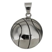 Stainless Steel Pendants, Basketball, original color, 29.50x35x9mm, Hole:Approx 7x8mm, Sold By PC