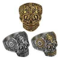 Stainless Steel Finger Ring Skull plated Unisex 28mm Approx US Ring Sold By PC