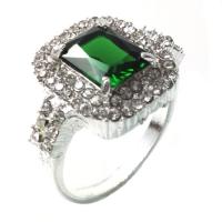 Zinc Alloy Finger Ring, platinum plated, verschillende grootte voor keus & micro pave zirconia & voor vrouw, nikkel, lood en cadmium vrij, Verkocht door PC