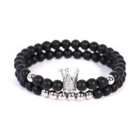Gemstone Bracelets Stainless Steel with Gemstone plated 2 pieces & Unisex Length 7.4 Inch Sold By Set