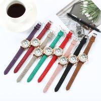 Reloj de Pulsera de Mujeres, Cuero de PU, con Vidrio, sin impermeables & para mujer, más colores para la opción, 245x20mm, Vendido por UD